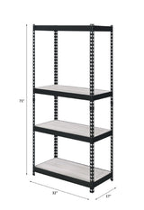 Decmus Natural/Black Bookshelf (71" H)
