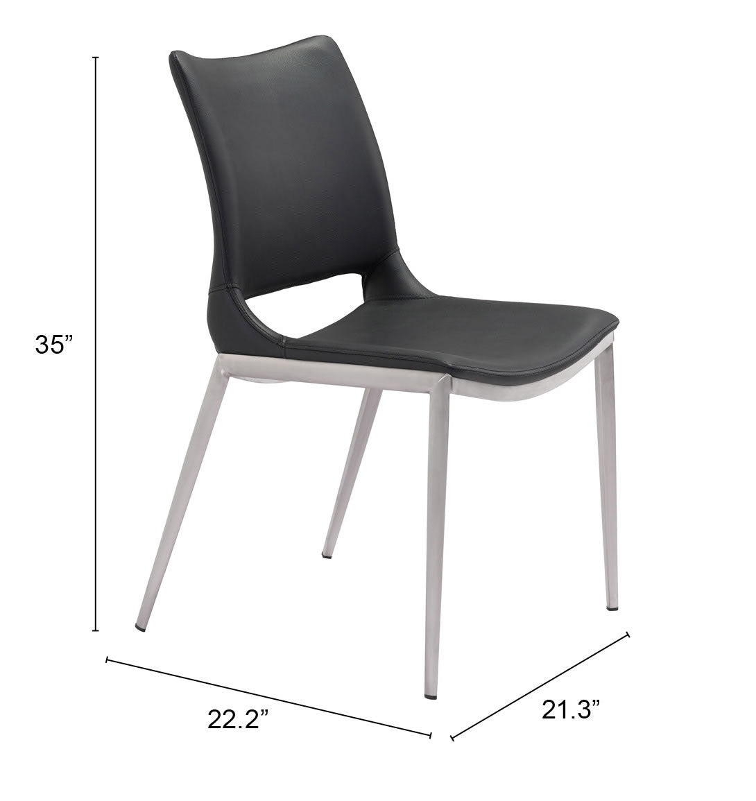 Ace Black & Silver Dining Chair (Set of 2)