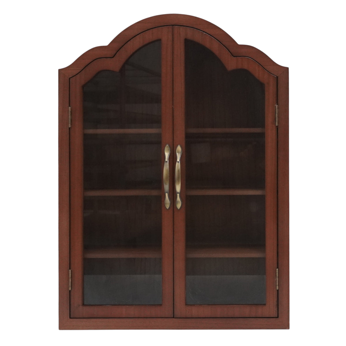 Chino Hills Brown Wall Cabinet with Glass Doors
