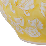 Henleydale Yellow/White Ceramic Round Chinoiserie Planters (Set of 2)