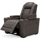 HyllMont Gray PWR Recliner w/ ADJ Headrest - Ornate Home