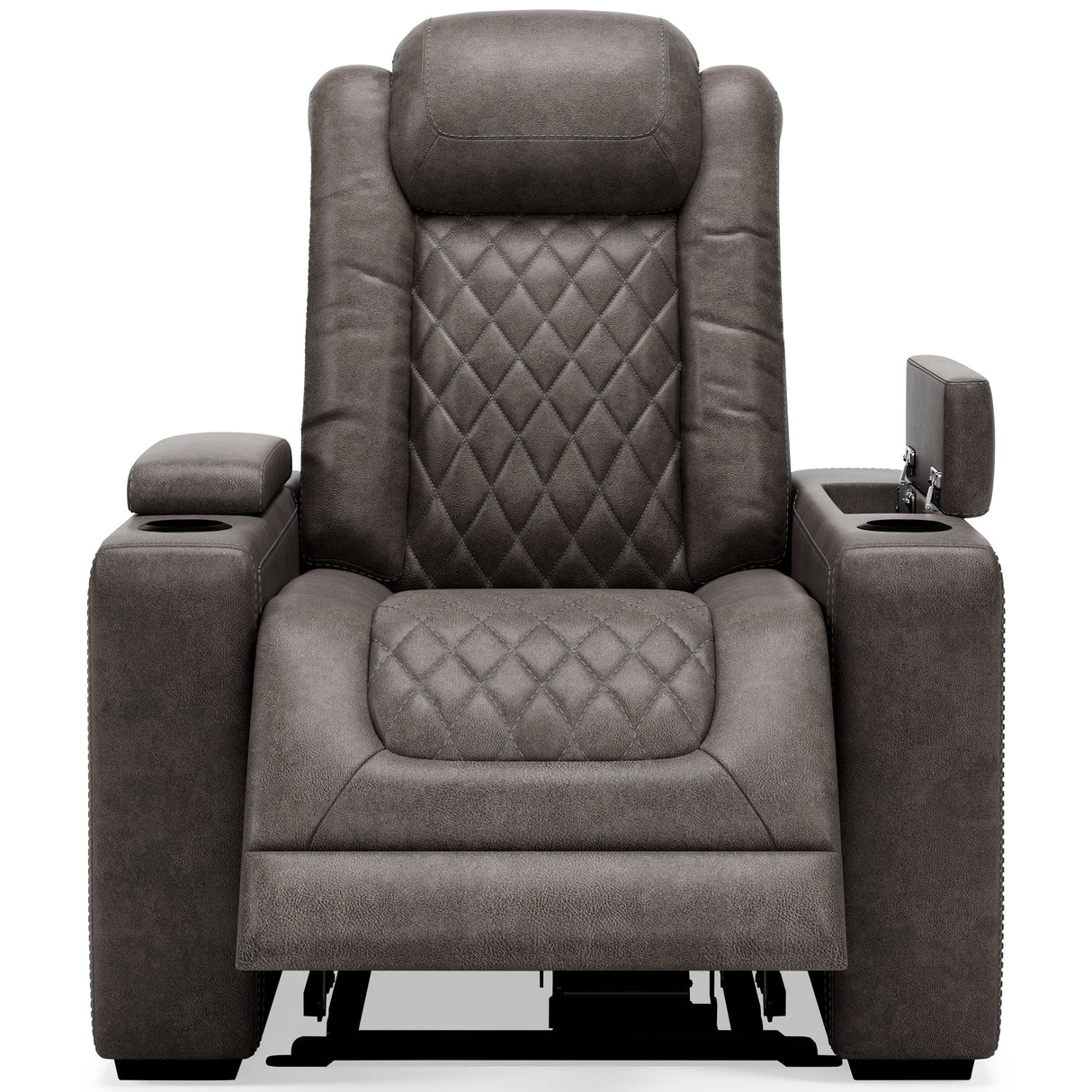 HyllMont Gray PWR Recliner w/ ADJ Headrest - Ornate Home