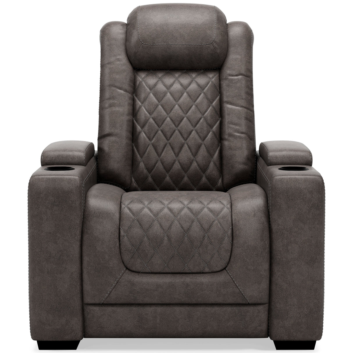 HyllMont Gray PWR Recliner w/ ADJ Headrest - Ornate Home