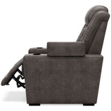 HyllMont Gray PWR Recliner w/ ADJ Headrest - Ornate Home