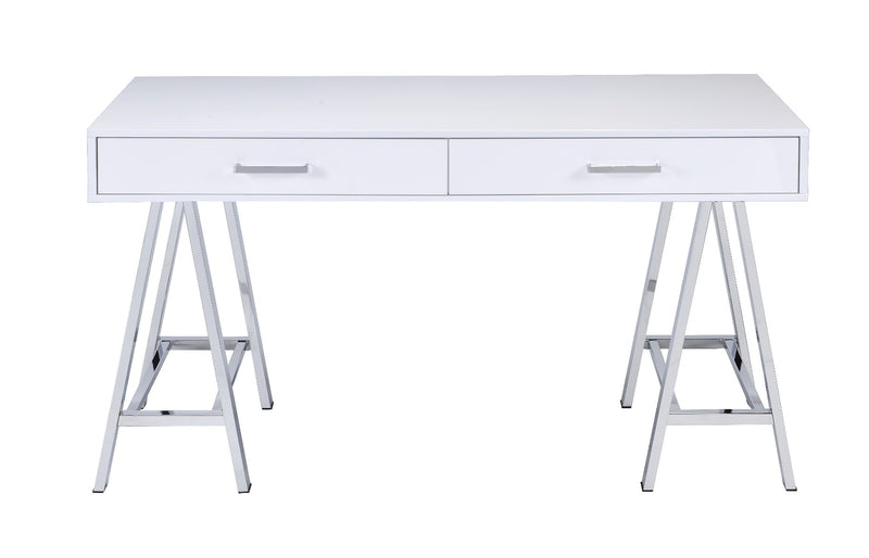 Coleen White Writing Desk W/USB - Ornate Home