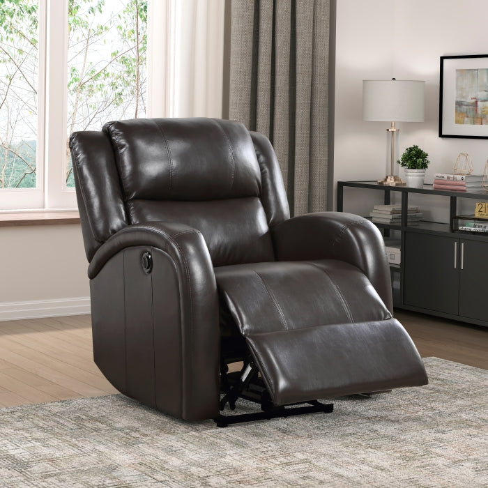 Foxcroft Brown Power Reclining Chair - Ornate Home