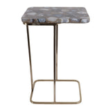 Oceana Blue/Gold C-Table with Agate Top