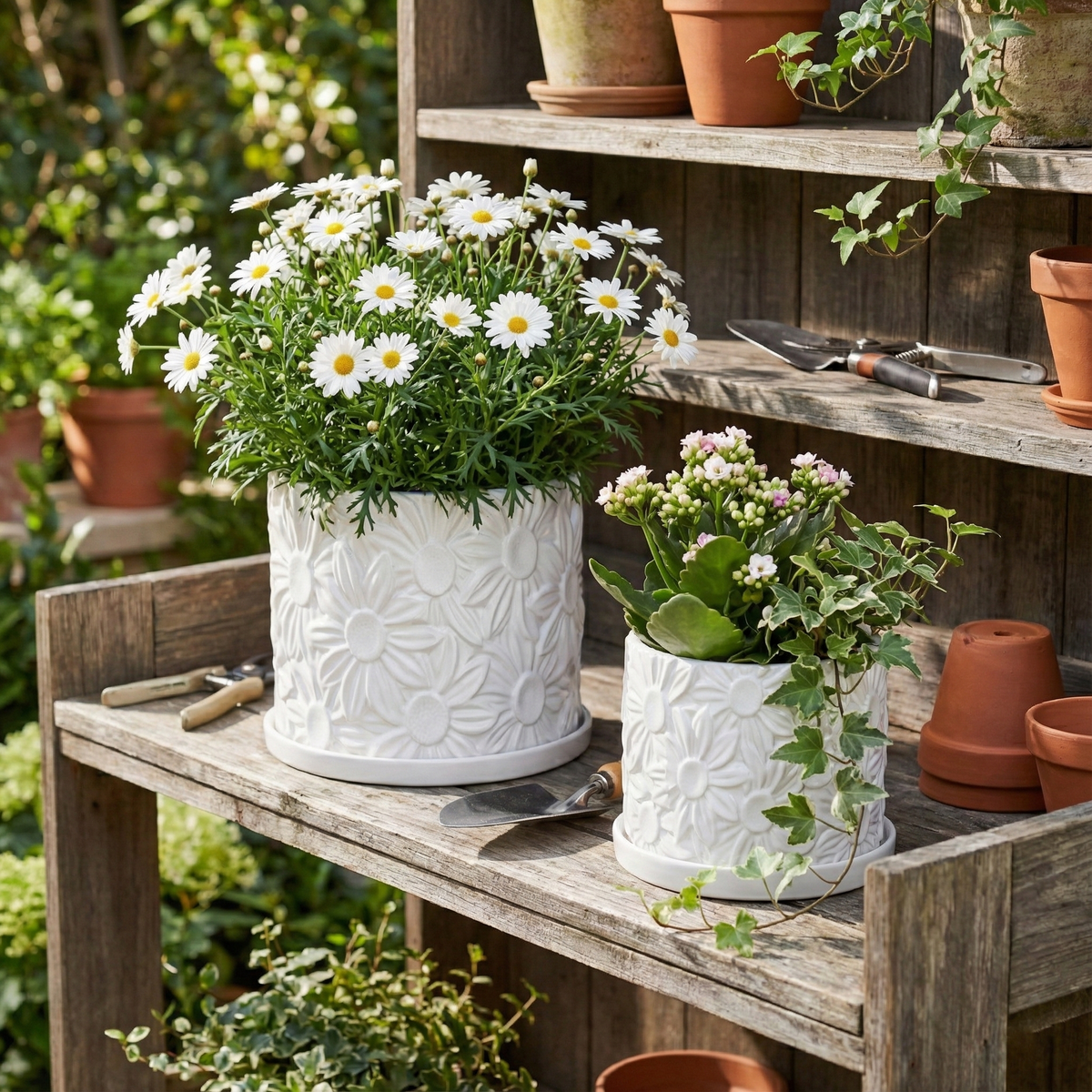 Bowenhaven White Planters (Set of 2)