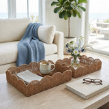 Yatesgrove Natural Petal Shape Rectangular Trays (Set of 2)