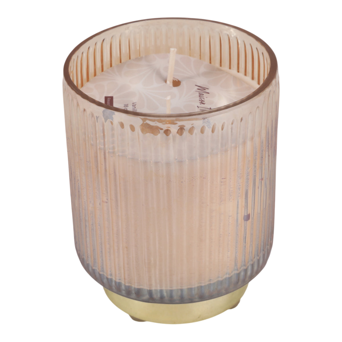 Hoperun Amber/Gold Vanilla Glass Candle on Base