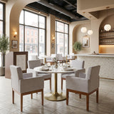 Ithaca White & Gold Dining Table