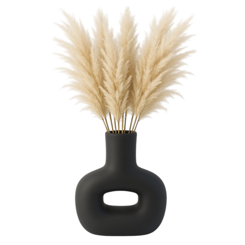 Bradys Black Dolomite Open Cut Vase