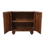 Keswick White/Brown Ball Feet 2-Door Cabinet