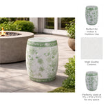 Hunterdale Green/White Garden Stool