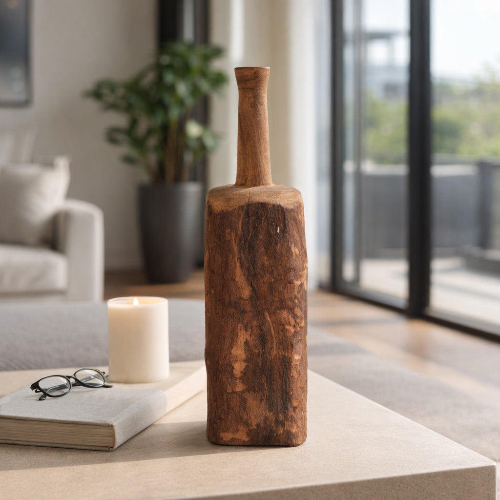 Fuchs Brown Reclaimed Wood Bottle Object - 20653-02