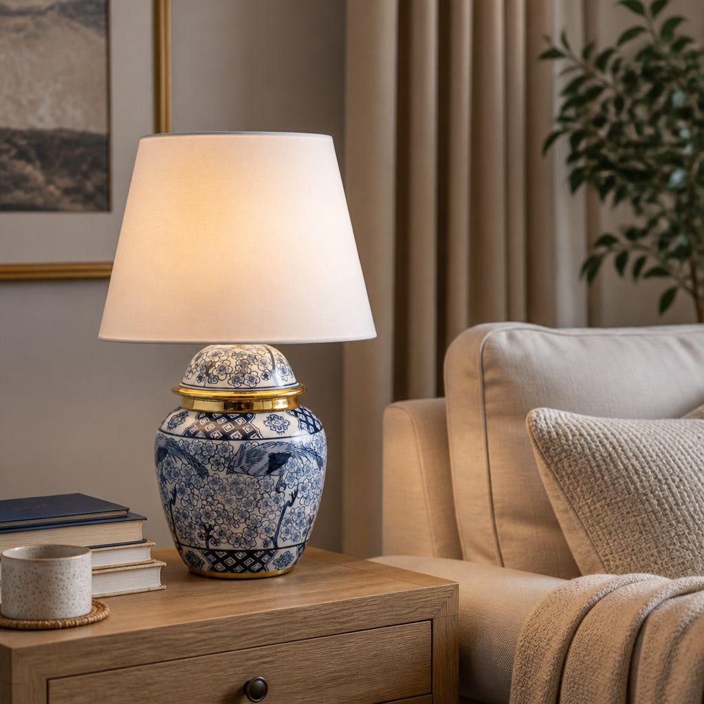 Midco Multicolor Chinoiserie Table Lamp with Trim