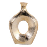 Alray Champagne Scratched Oval Cut Out Vase