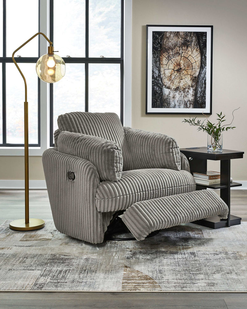 Tie-Breaker Fog Swivel Glider Recliner - Ornate Home