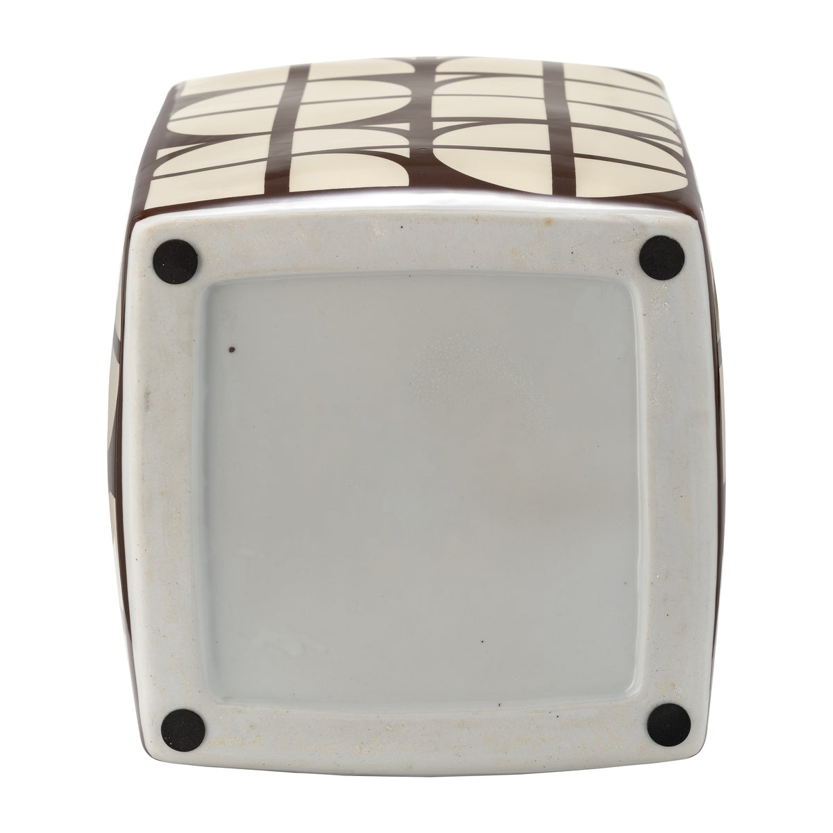 Bush Brown/Ivory Small Ceramic Square Jar