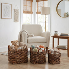 Outingdale Natural Banana Leaf Square Baskets (Set of 3)