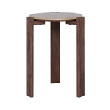 El Macero Tan/Brown Accent Table with Travertine Top