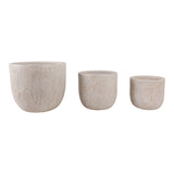 Calexico Ivory Cement Texture Resin Planters (Set of 3) - 22136EC