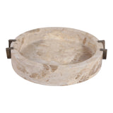 Wingo Leopard/Tan/Brass Marble Bowl with Antique Handle