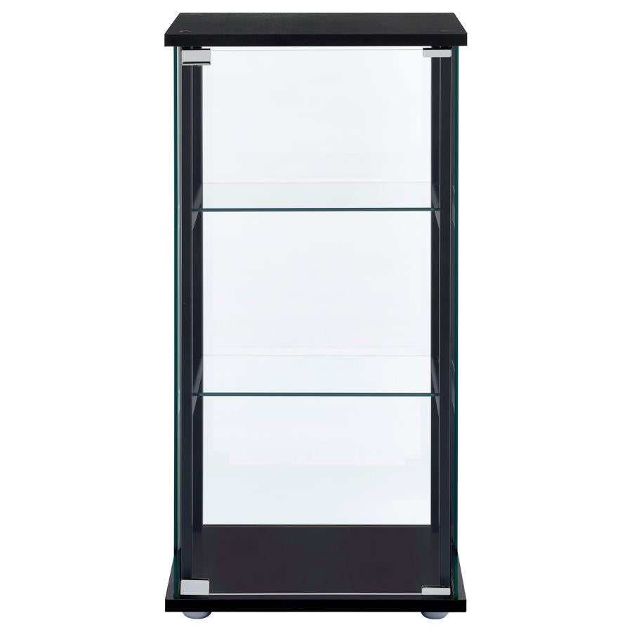 Joss Black & Clear Glass Curio Cabinet - Ornate Home