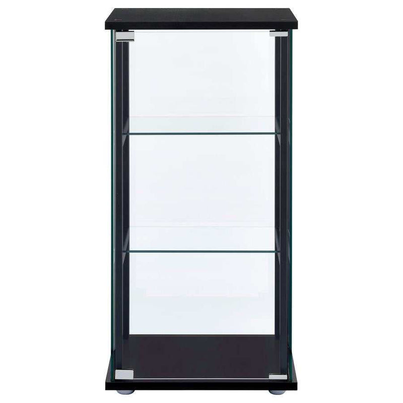 Joss Black & Clear Glass Curio Cabinet - Ornate Home