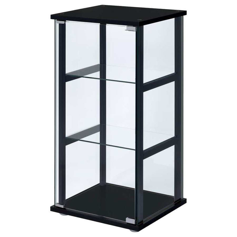 Joss Black & Clear Glass Curio Cabinet - Ornate Home