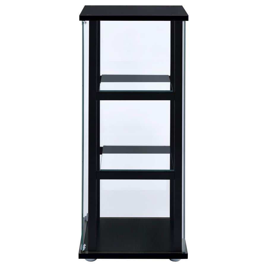 Joss Black & Clear Glass Curio Cabinet - Ornate Home