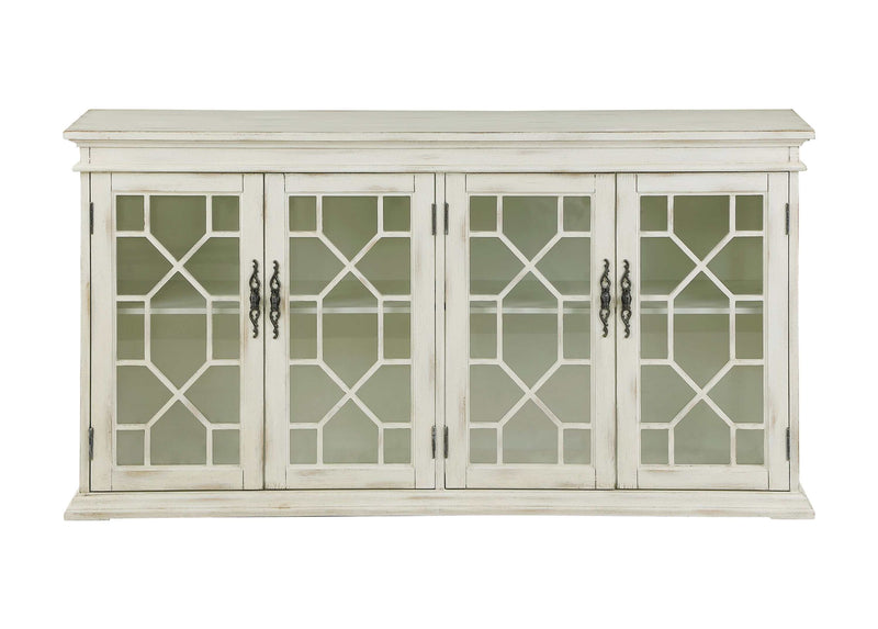 Kiara White Accent Cabinet w/ Adjustable Shelves - Ornate Home