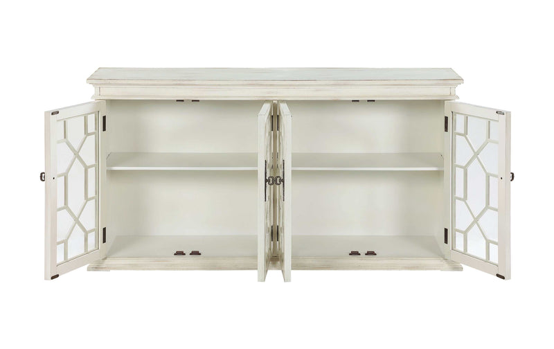 Kiara White Accent Cabinet w/ Adjustable Shelves - Ornate Home