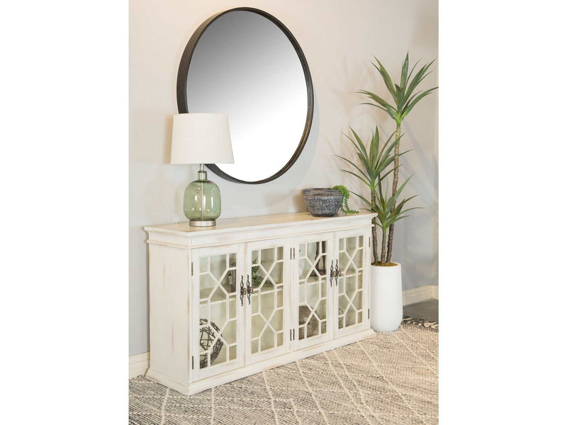 Kiara White Accent Cabinet w/ Adjustable Shelves - Ornate Home