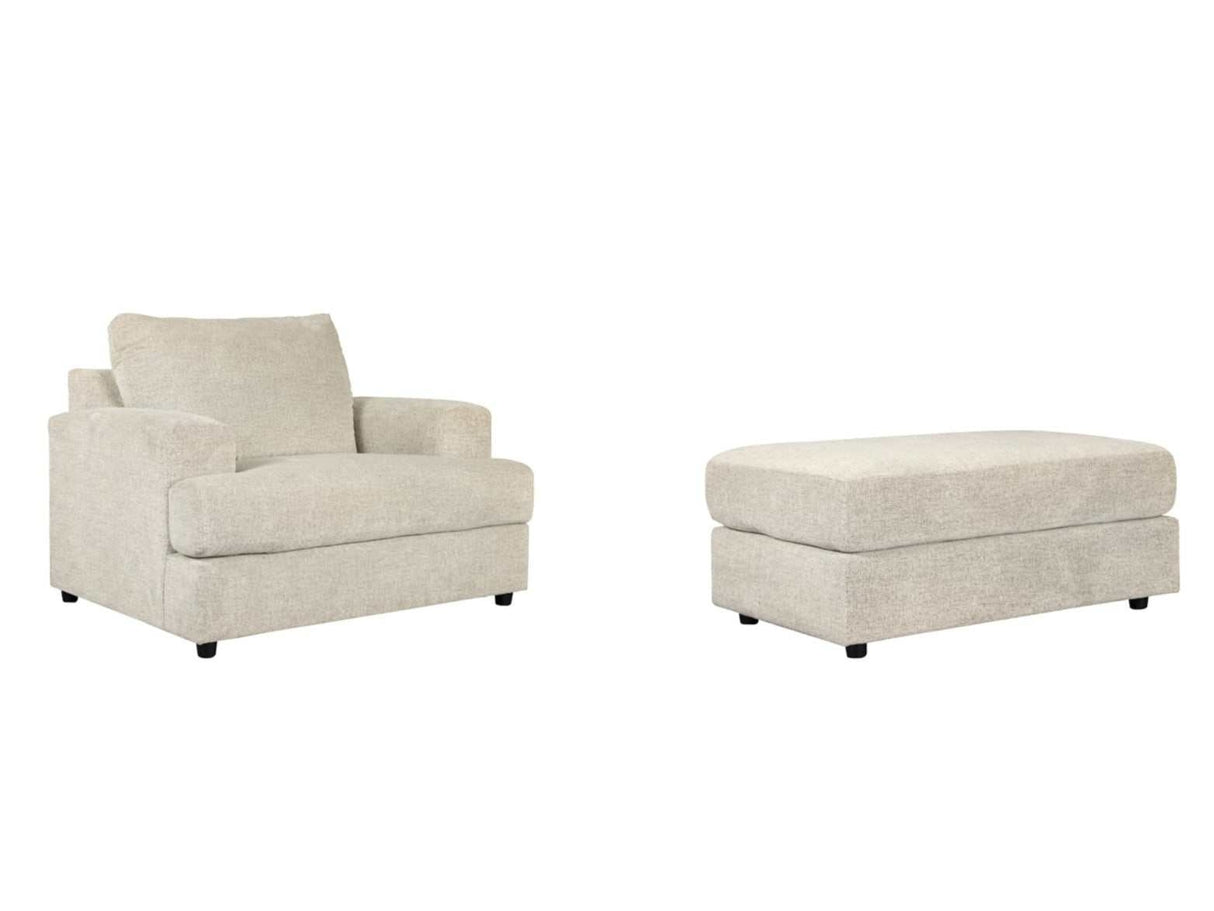 Soletren Stone Oversized Chair & Ottoman - Ornate Home