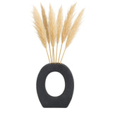 Dillonview Black Rough Finish Open Cut-Out Vase with Opening