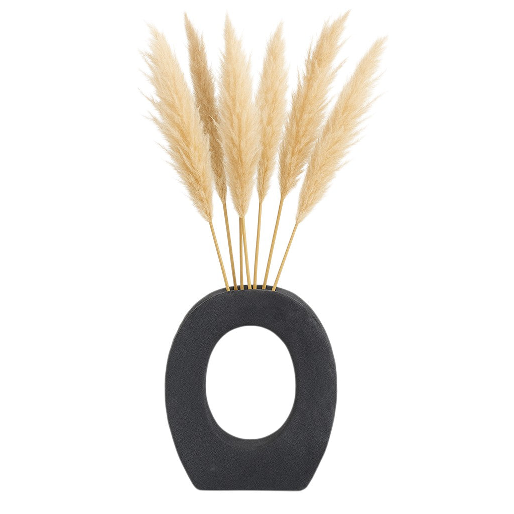 Dillonview Black Rough Finish Open Cut-Out Vase with Opening