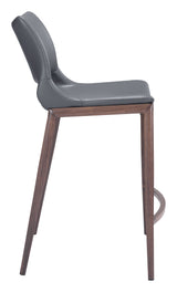 Ace Dark Gray & Walnut Counter Stool (Set of 2)