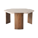 Mecca Brown Hexagon Travertine Coffee Table