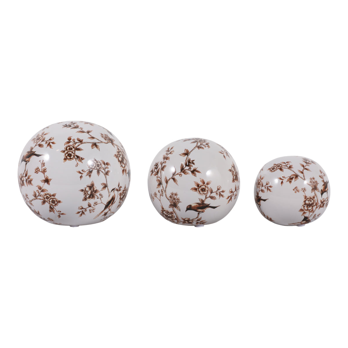 Maxbrook Brown/White Orbs (Set of 3)