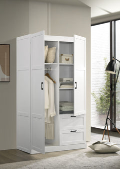 Aubree White 40"W Wardrobe Armoire