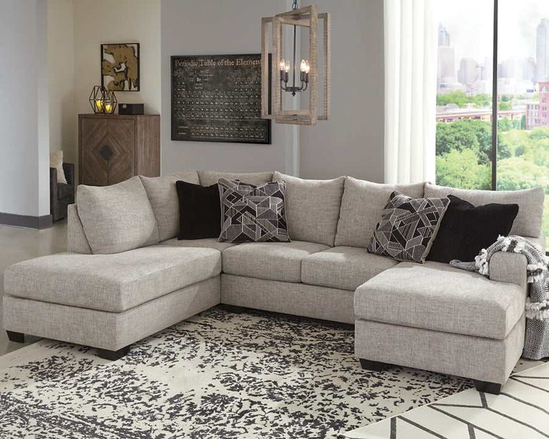 (Online Special Price) Megginson Storm Gray 2pc Double Chaise LAF Sectional Sofa - Ornate Home