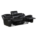 Ellicott Black Double Reclining Sofa