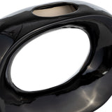 Enterprise Shiny Black Ceramic Oval Vase