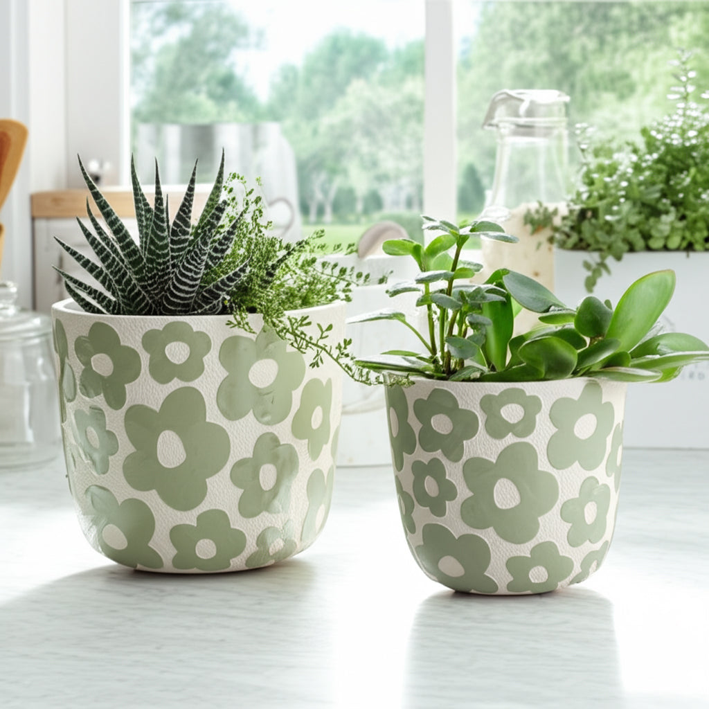 Axelgrove Green Planters (Set of 2)