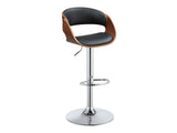 Camila Black  & Walnut Adjustable Stool W/Swivel - Ornate Home