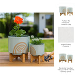Lovelock Mint Arch Planters with Stand (Set of 2)