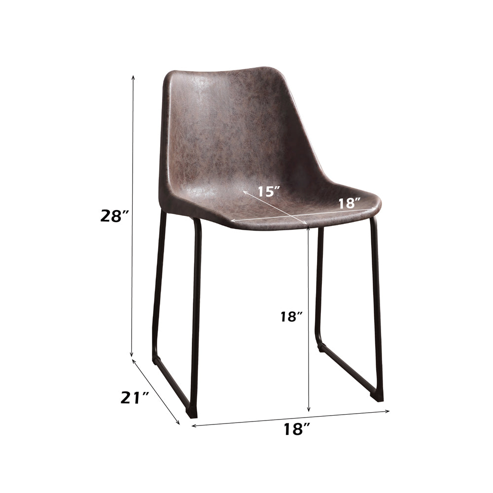 Valgus Vintage Mocha/Black Side Chair (Set of 2)