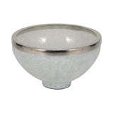 Van Nuys White Glass Bowl with Ring Decor