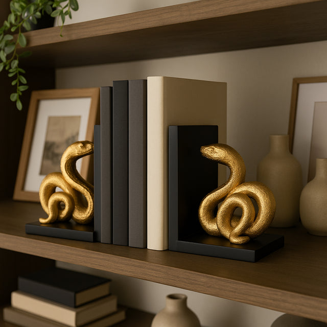 Pageholm Black/Gold Bookends (Set of 2)